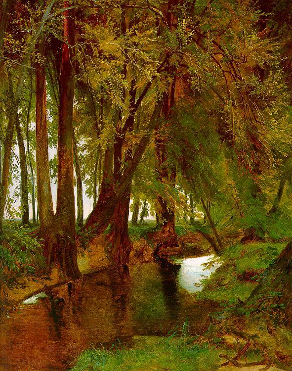 Charles Blechen Woodland with Brook